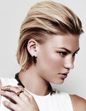 HEDRON THREE ROW EARRINGS - GOLD PLATED BRASS