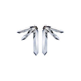 HEDRON THREE ROW EARRINGS - SILVER PLATED BRASS