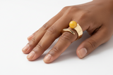BIZOTE WRAP RING YELLOW JADE
