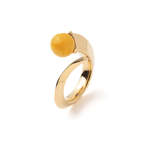 BIZOTE WRAP RING YELLOW JADE