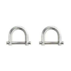 ARC STUD EARRINGS - SILVER PLATED BRASS