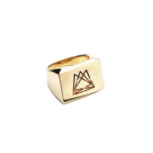 HEDRON SIGNET RING - GOLD PLATED BRASS