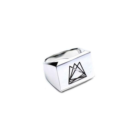 HEDRON SIGNET RING - SILVER PLATED BRASS