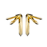 HEDRON THREE ROW EARRINGS - GOLD PLATED BRASS