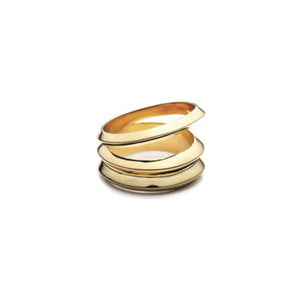 HEDRON THREE ROW RING - 18K GOLD PLATED BRASS