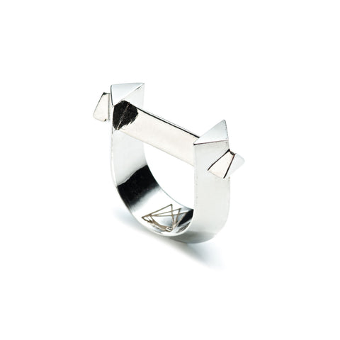 ARC RING - SILVER PLATED BRASS