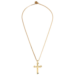 HEDRON CROSS NECKLACE - GOLD PLATED BRASS