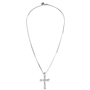HEDRON CROSS NECKLACE - SILVER PLATED BRASS
